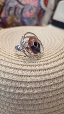 Bague Fleur bleu/ rose