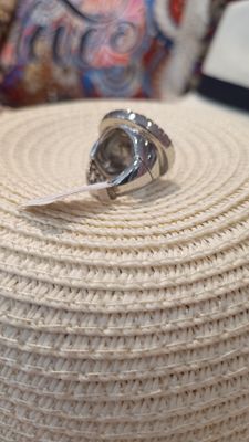 Bague Vintage strass vert / blanc