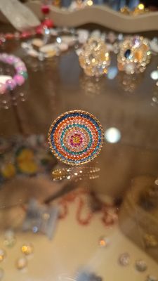 Bague Vintage strass multicolore