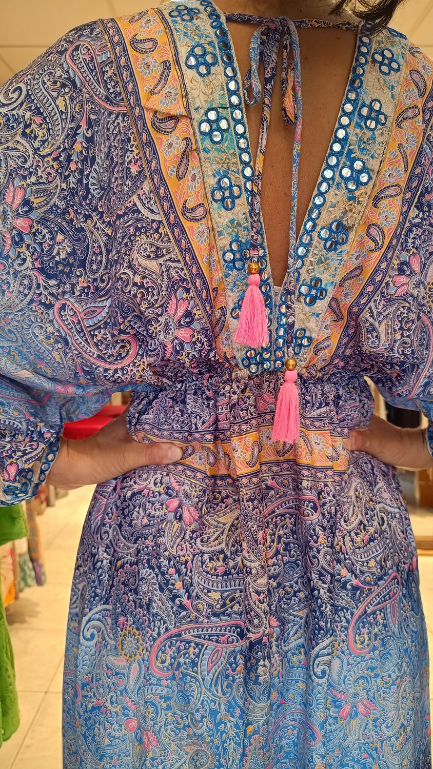 Robe longue Sara bleu Robe longue Sara bleu