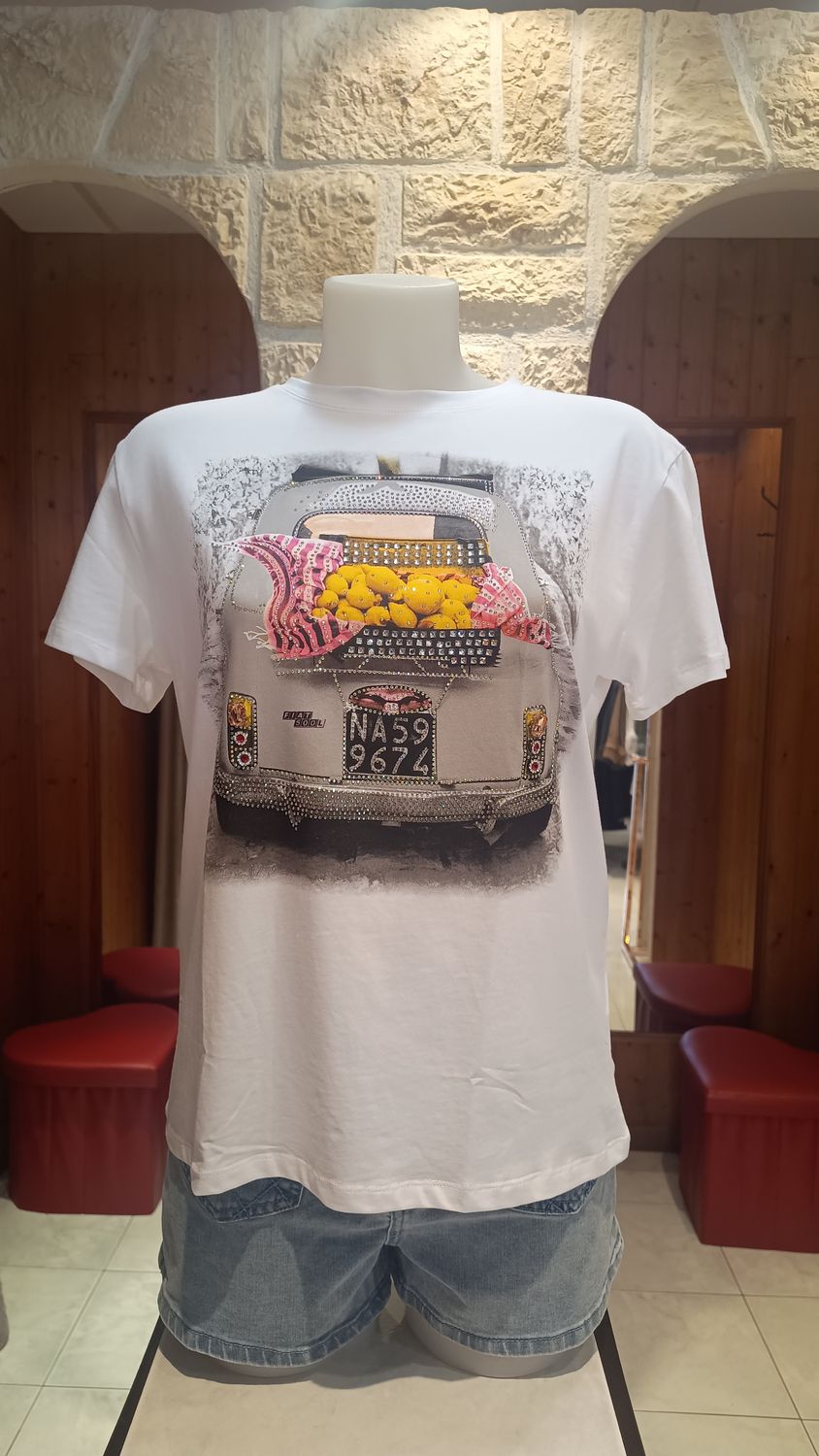 T-shirt Cinquecento blanc / gris T-shirt Cinquecento blanc / gris