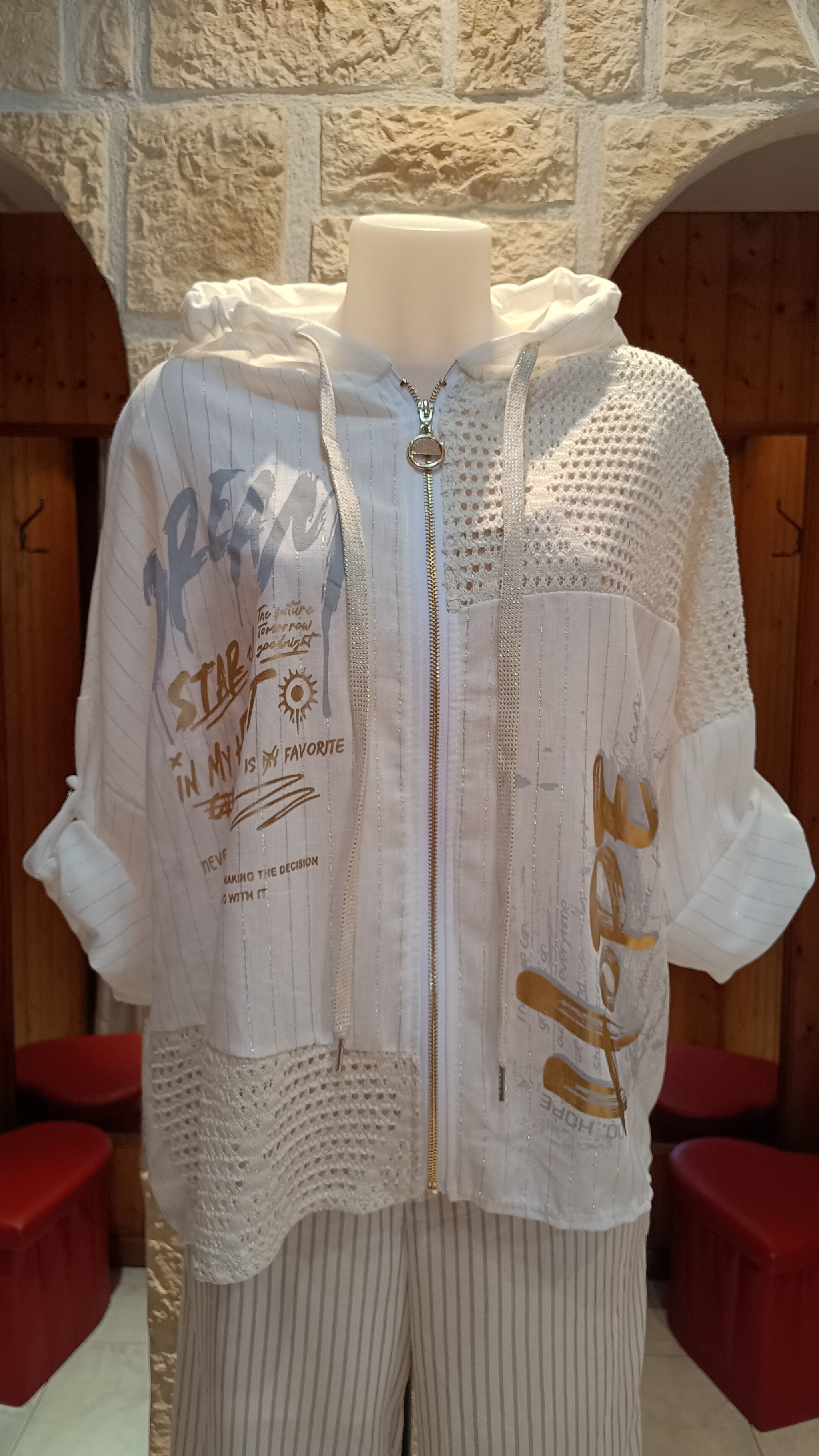 Veste Summer à capuche blanc