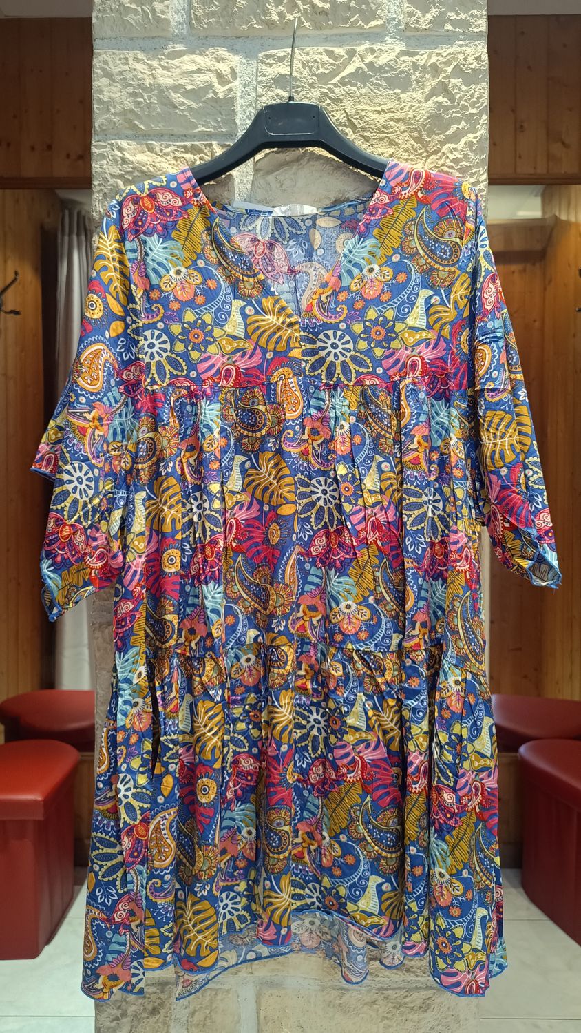 Robe courte Tropical multicolore Robe courte Tropical multicolore