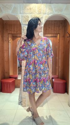 Robe courte Tropical multicolore 