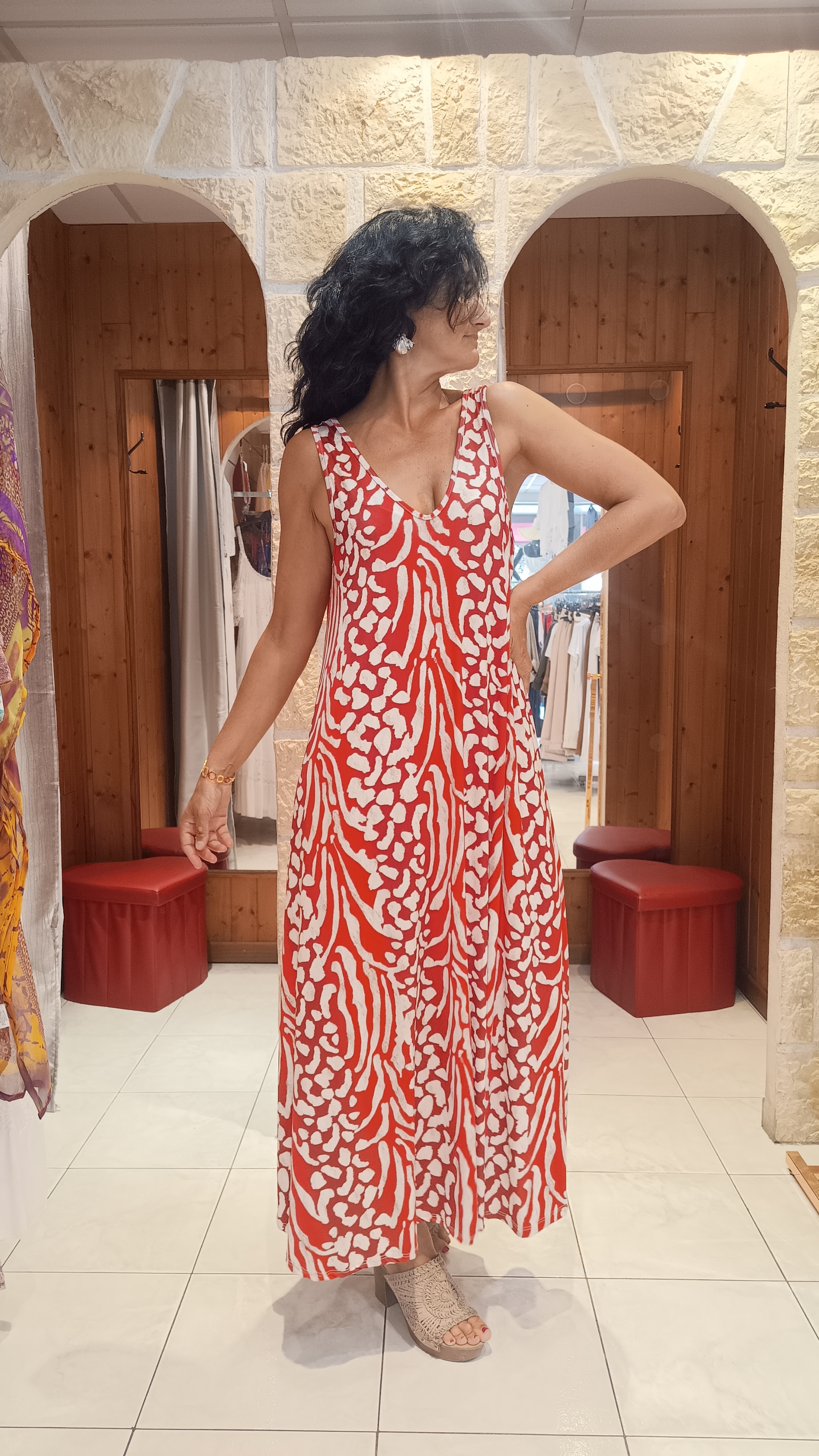 Robe longue Summer rouge
