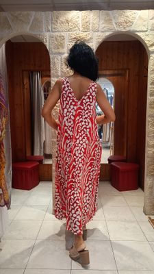 Robe longue Summer rouge 