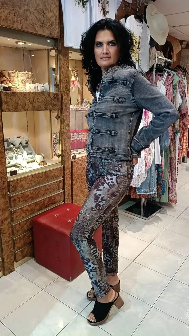 Veste jean Zoé gris foncé