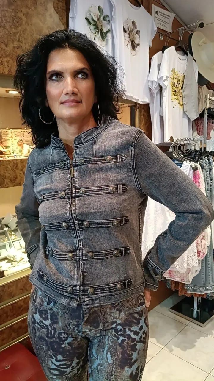 Veste jean Zoé gris foncé Veste jean Zoé gris foncé