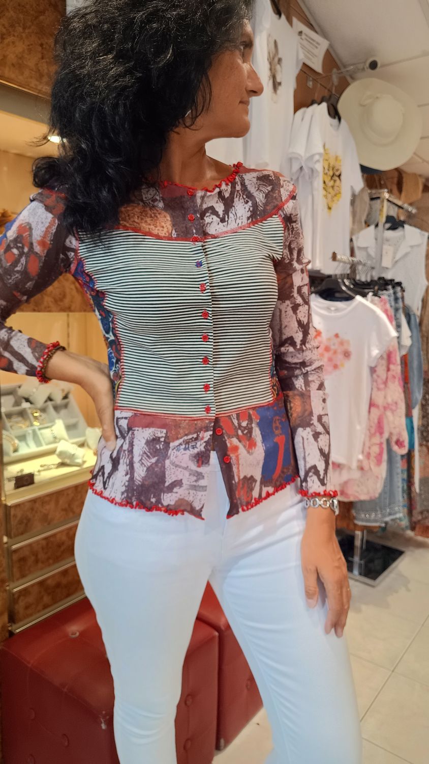 Blouse boutonnée Desy rouge Blouse boutonnée Desy rouge