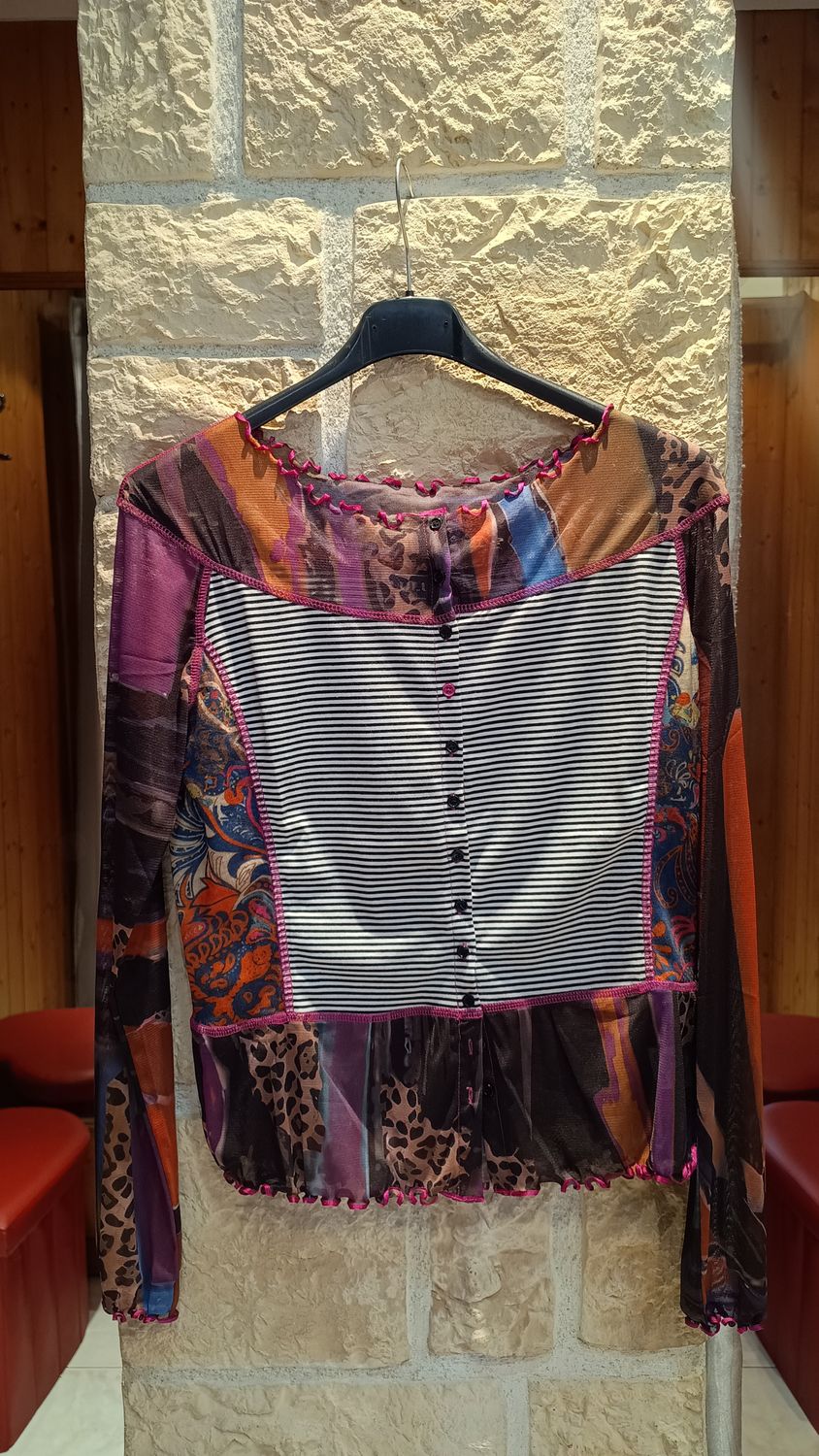 Blouse boutonnée Charlotte prune Blouse boutonnée Charlotte prune