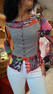 Blouse boutonnée Charlotte rouge
