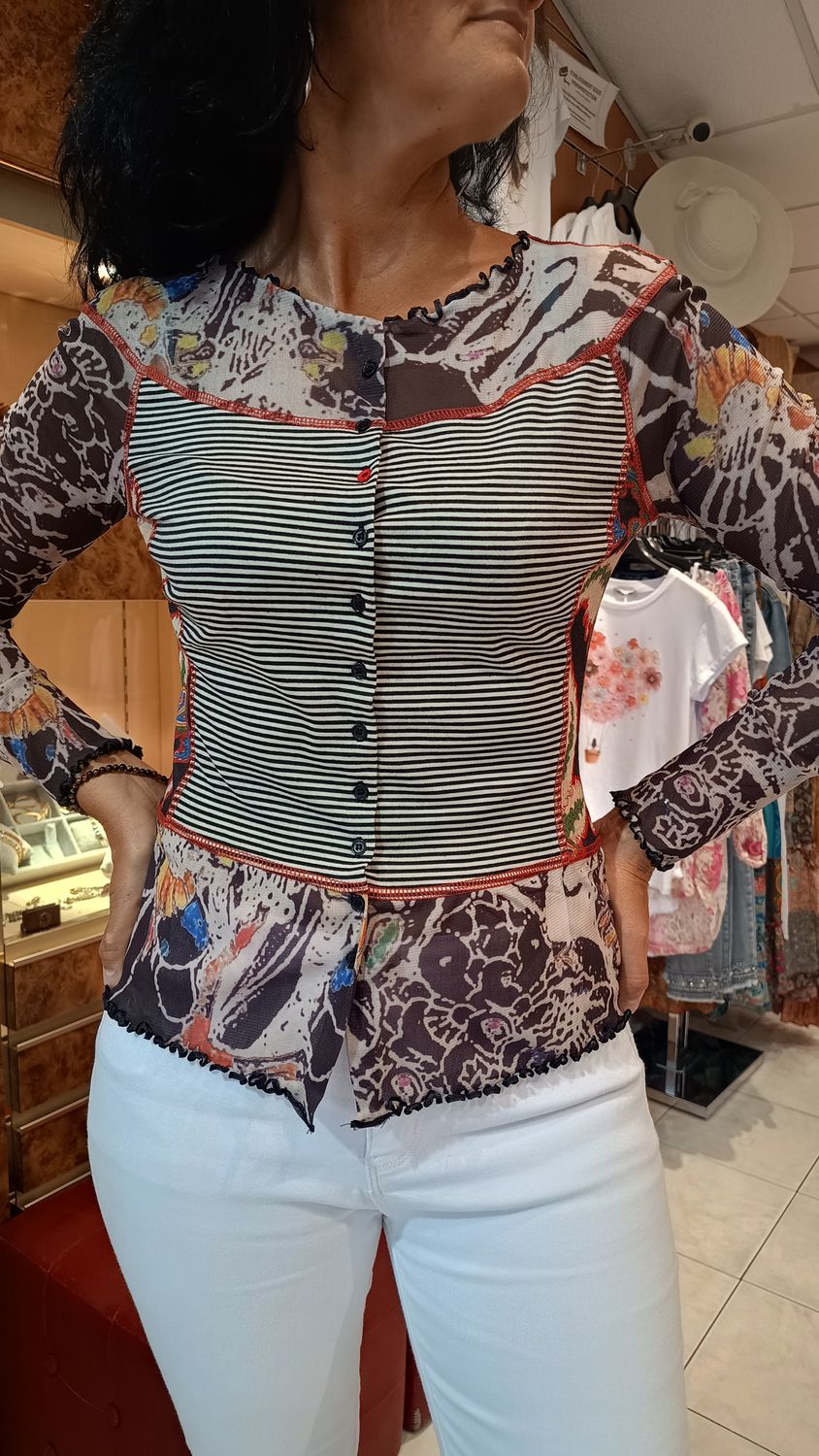Blouse boutonnée Desy noir Blouse boutonnée Desy noir