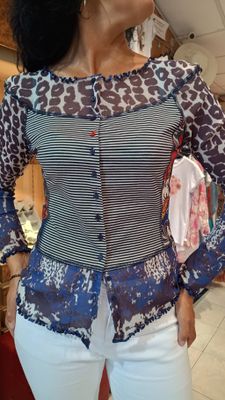 Blouse boutonnée Léa bleu royal Blouse boutonnée Léa bleu royal