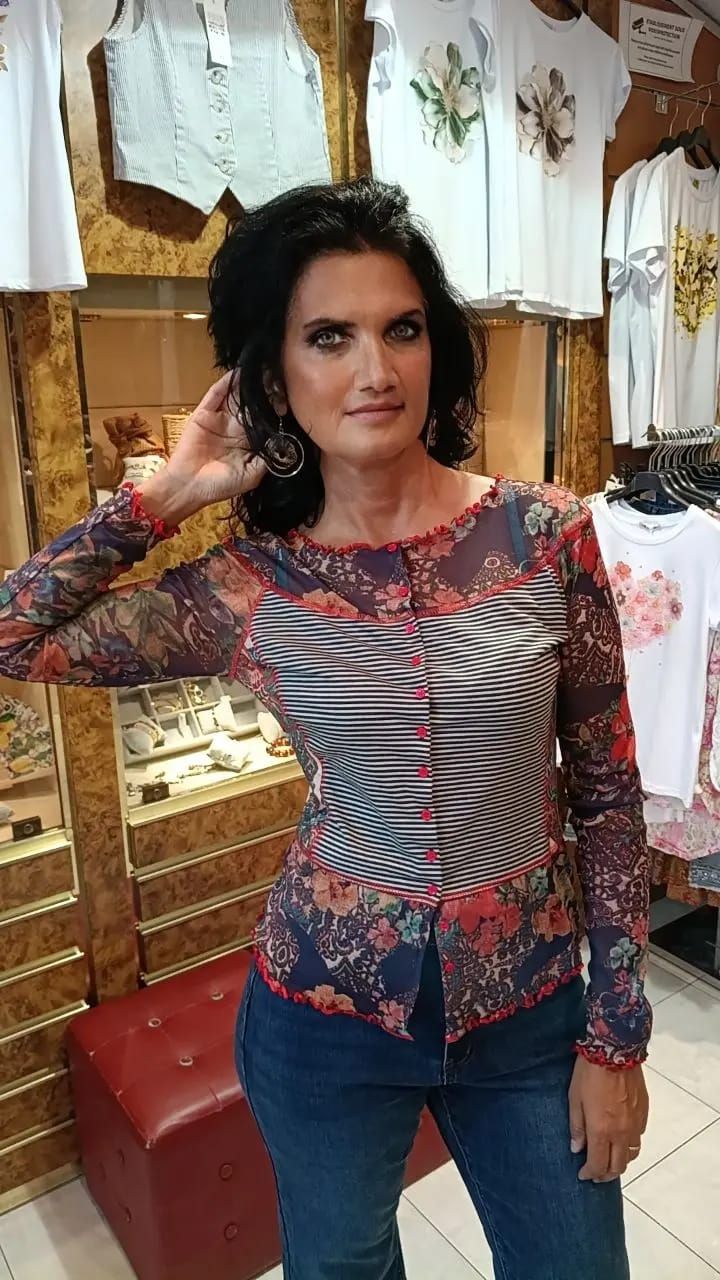 Blouse boutonnée Venice rouge 