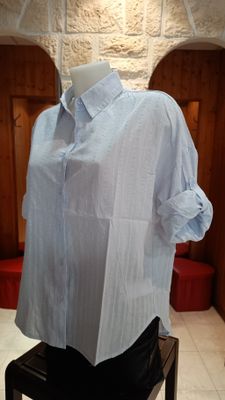 Chemise brodée bleu ciel