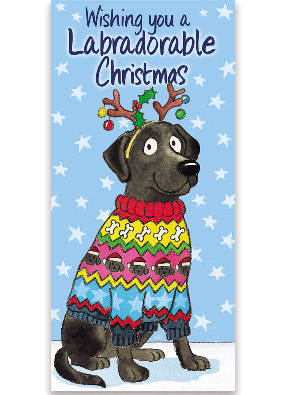 Black Labrador Christmas Card