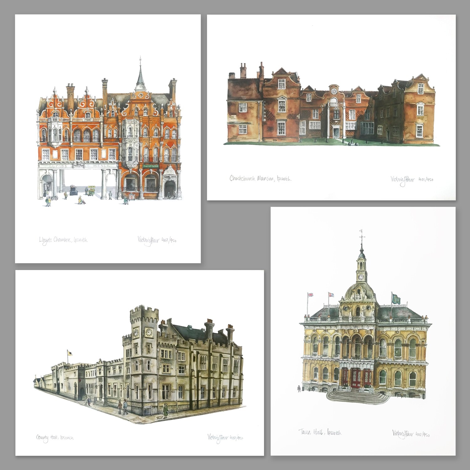 Ipswich Prints, Set of 4