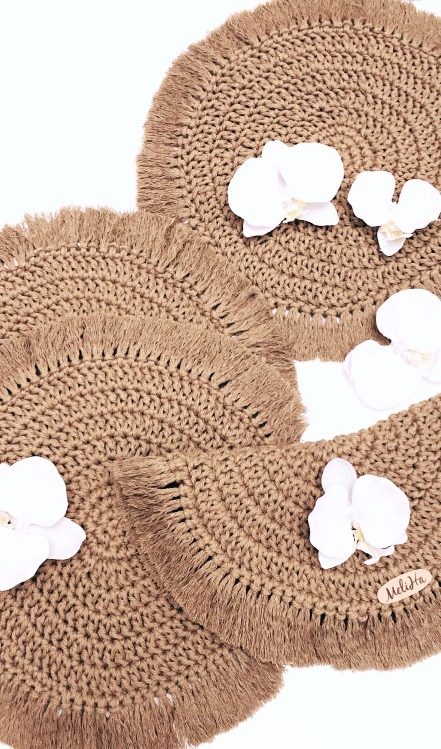 Platzdeckchen aus Makrame Set 2 Stück