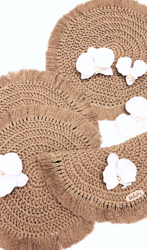 Platzdeckchen aus Makrame Set 2 Stück