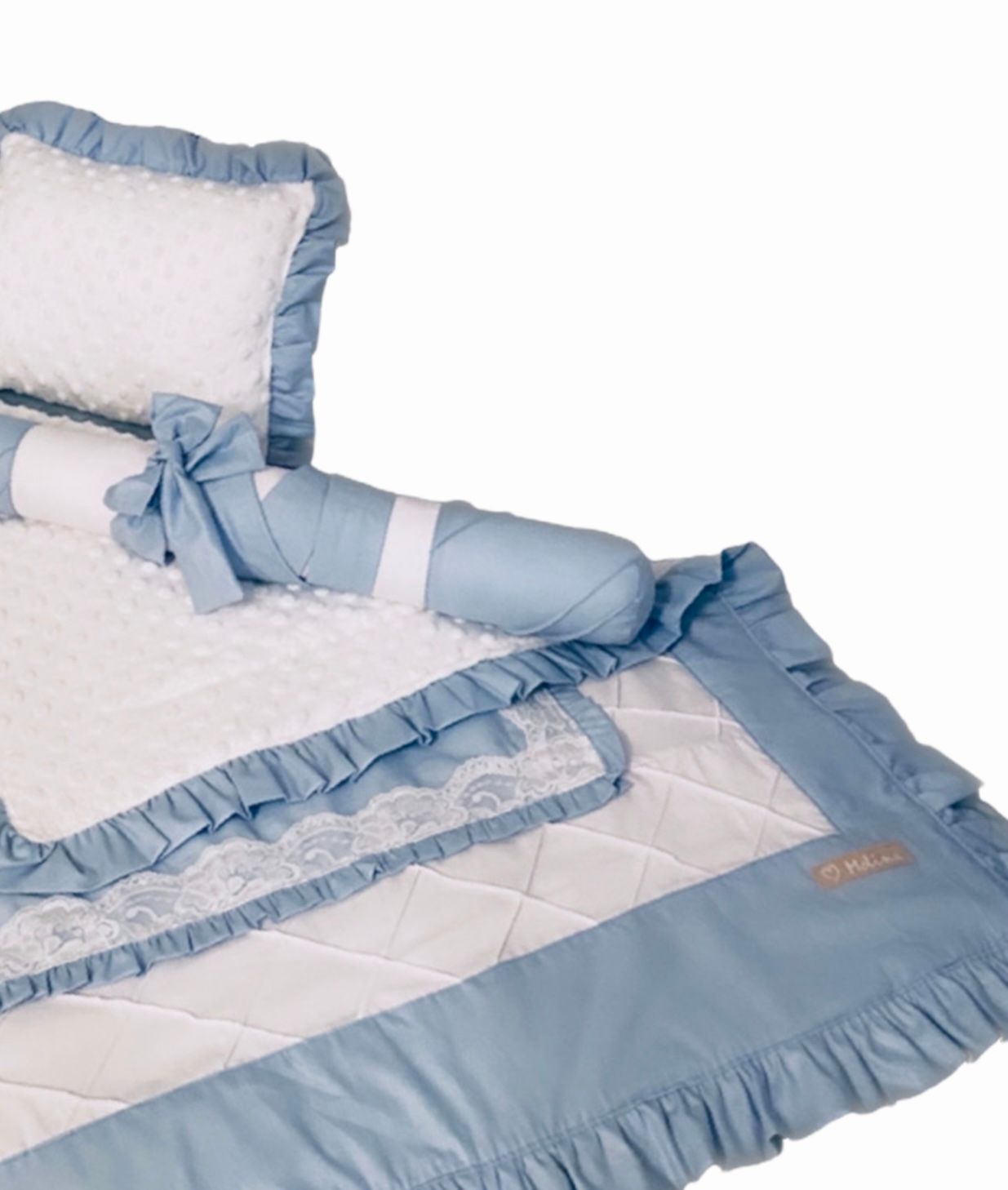 Babydecke mit Rüschen und Spitze