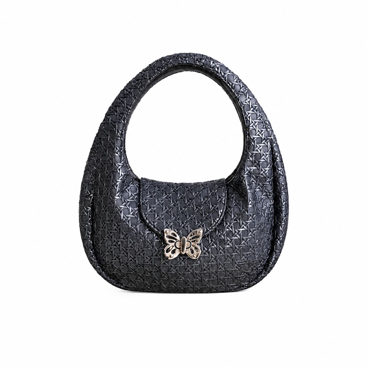 Design Handtasche / Umhängetasche schwarz aus Kunstleder