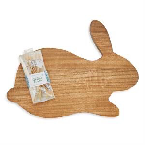 Two's Company Bunny Serving Board W/picks