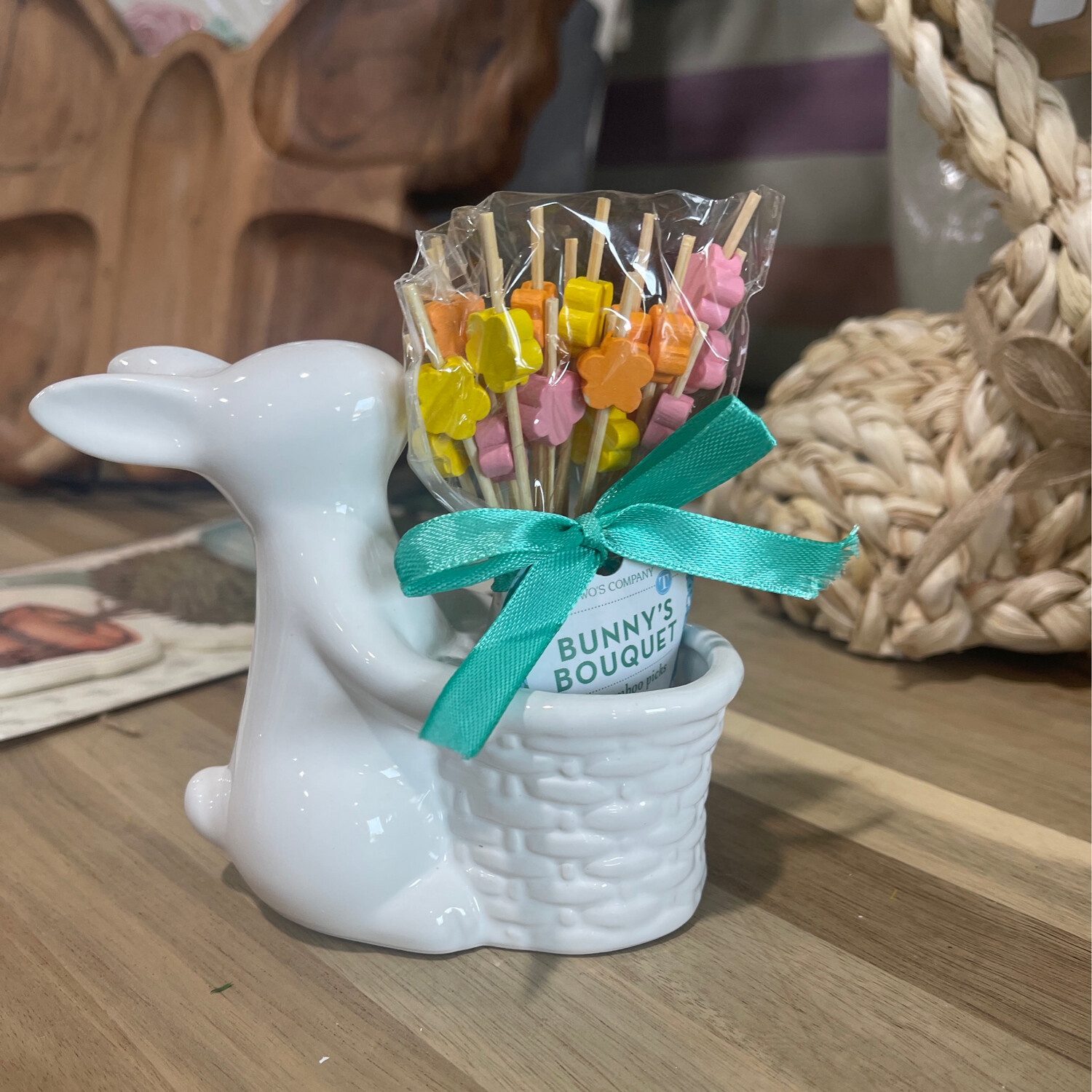 Twos Co Bunny Flower Picks