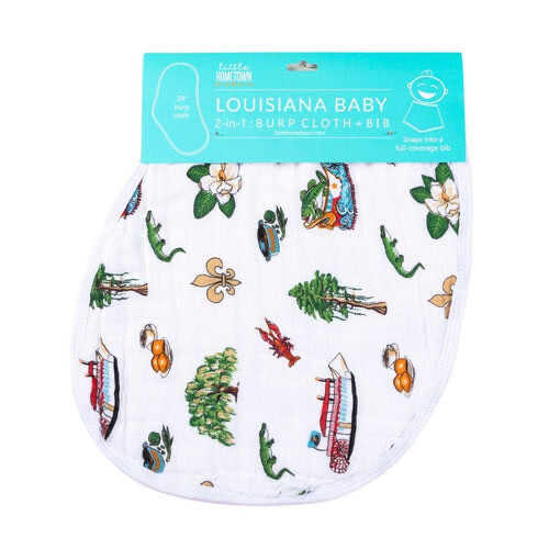 Little Hometown Burp Cloth Louisiana