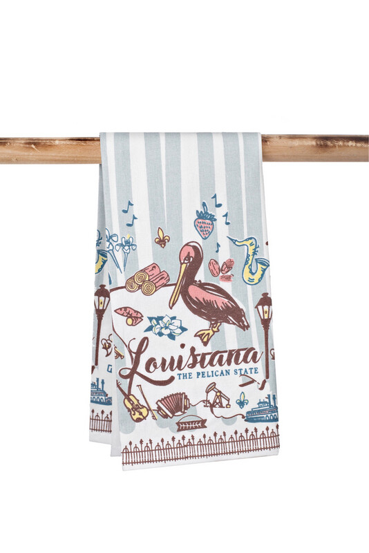 Parish Line Louisiana Pelican State Towel