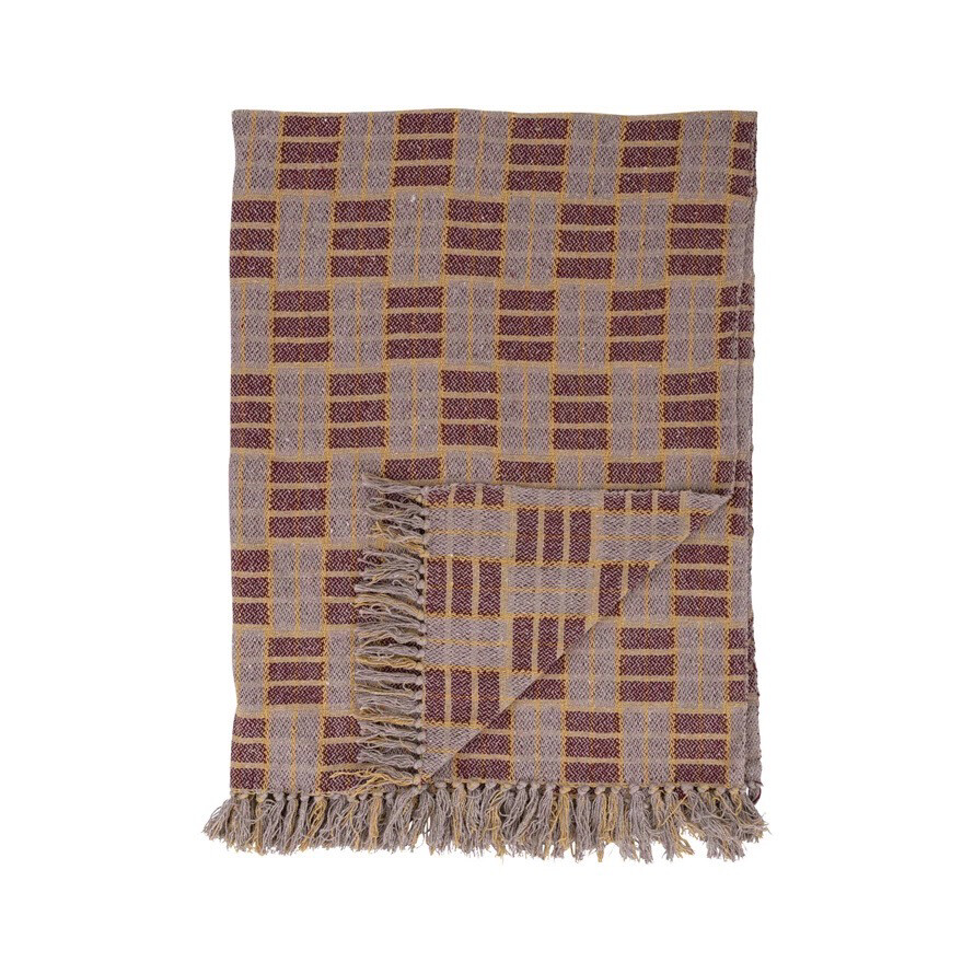 Bloomingville Cotton Throw W/ Fringe