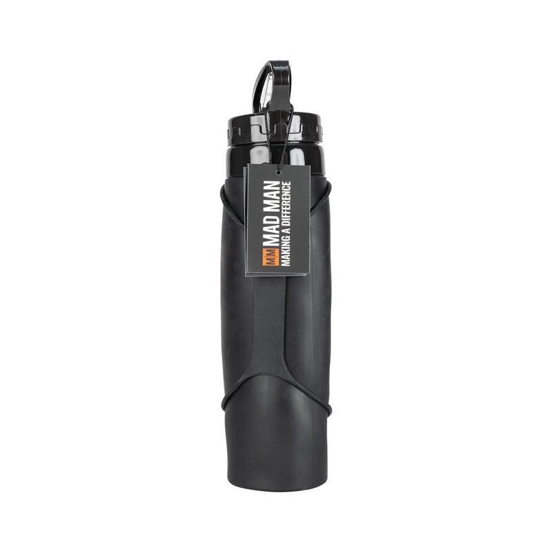 Mad Man Collapsible Water Bottle Black