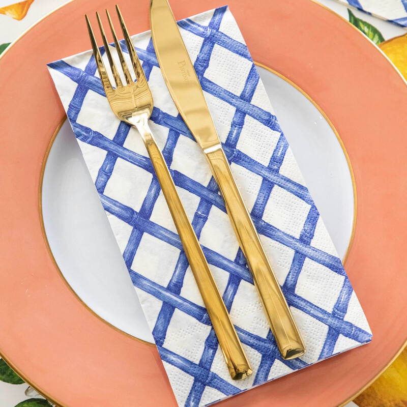 Hester &amp; Cook Blue Lattice Guest Napkins