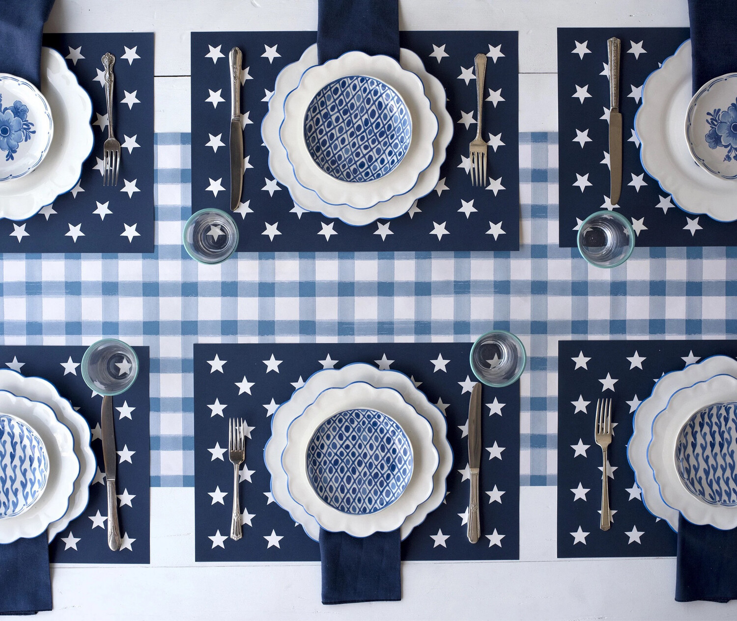 Hester &amp; Cook Stars On Blue Placemats