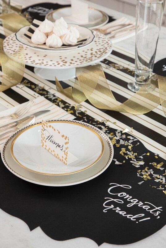Hester &amp; Cook Black And Gold Runner