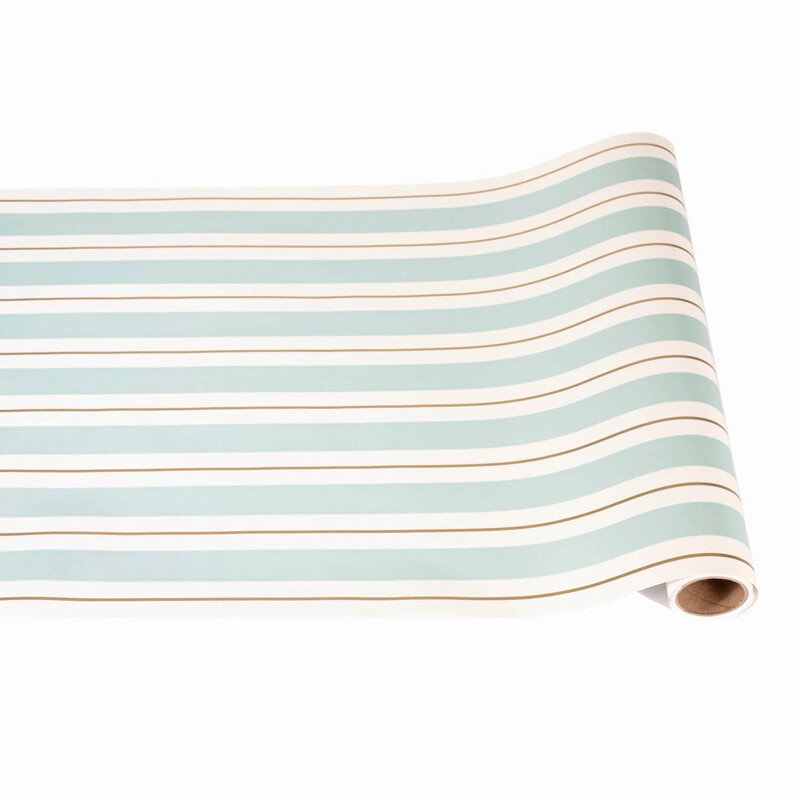 Hester &amp; Cook Seafoam\red Awning Stripe Runner