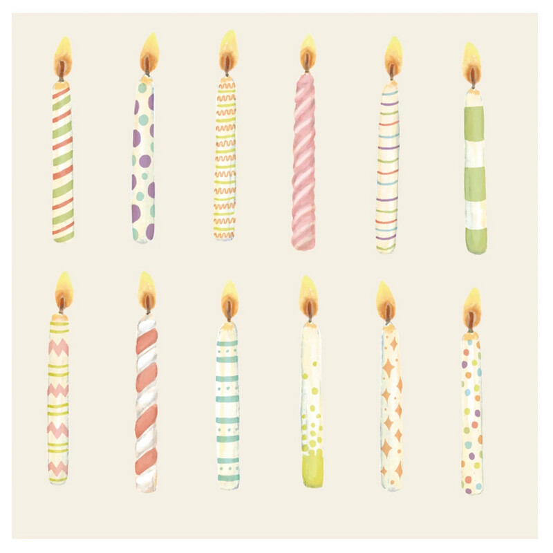 Hester &amp; Cook B-day Candles Guest Napkin