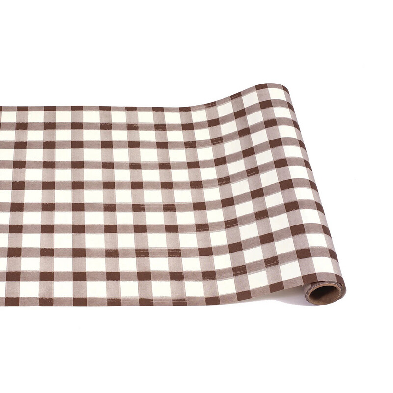 Hester &amp; Cook Brown Painted Check Runner