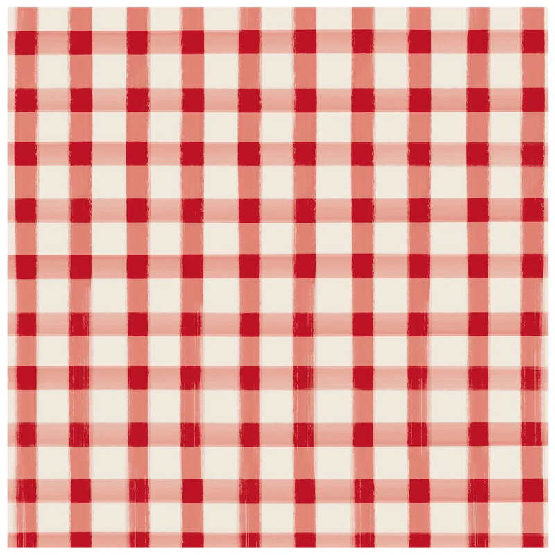 Hester &amp; Cook Red Painted Check Napkins