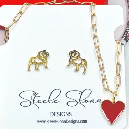 Bulldog Earrings
