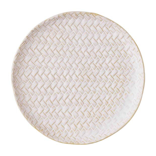 Mudpie Basket Weave Stoneware Salad Plate