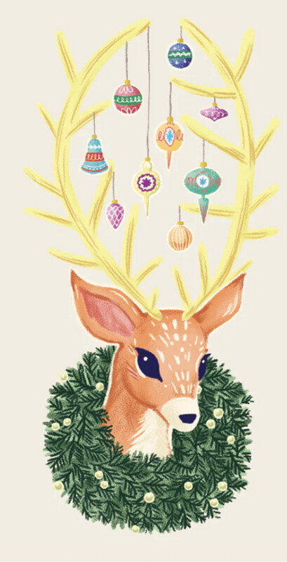 Hester &amp; Cook Reindeer Guest Napkin