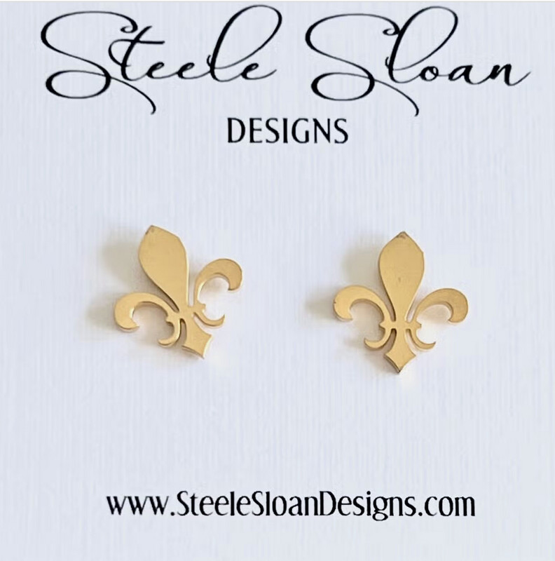 Steele Sloan Fleur De Lis Gold Earring