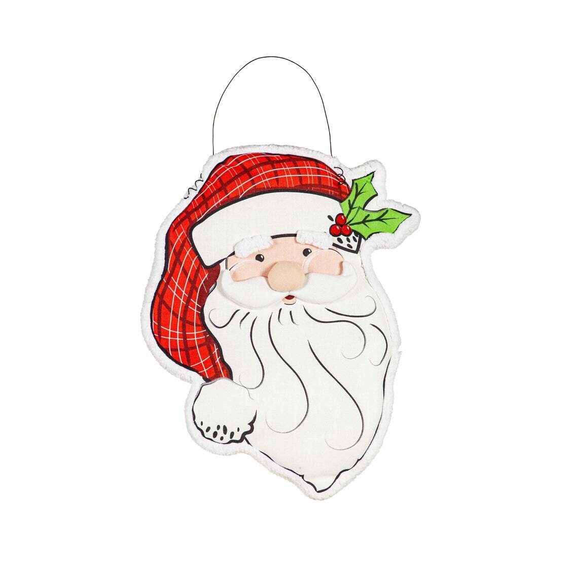 Evergreen Estate Door Decor Santa