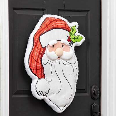 Evergreen Estate Door Decor Santa