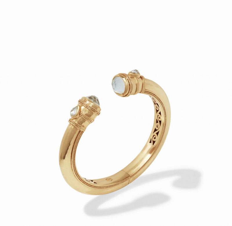 Julie Vos Cannes Demi Cuff Iridescent Clear Crystal Os