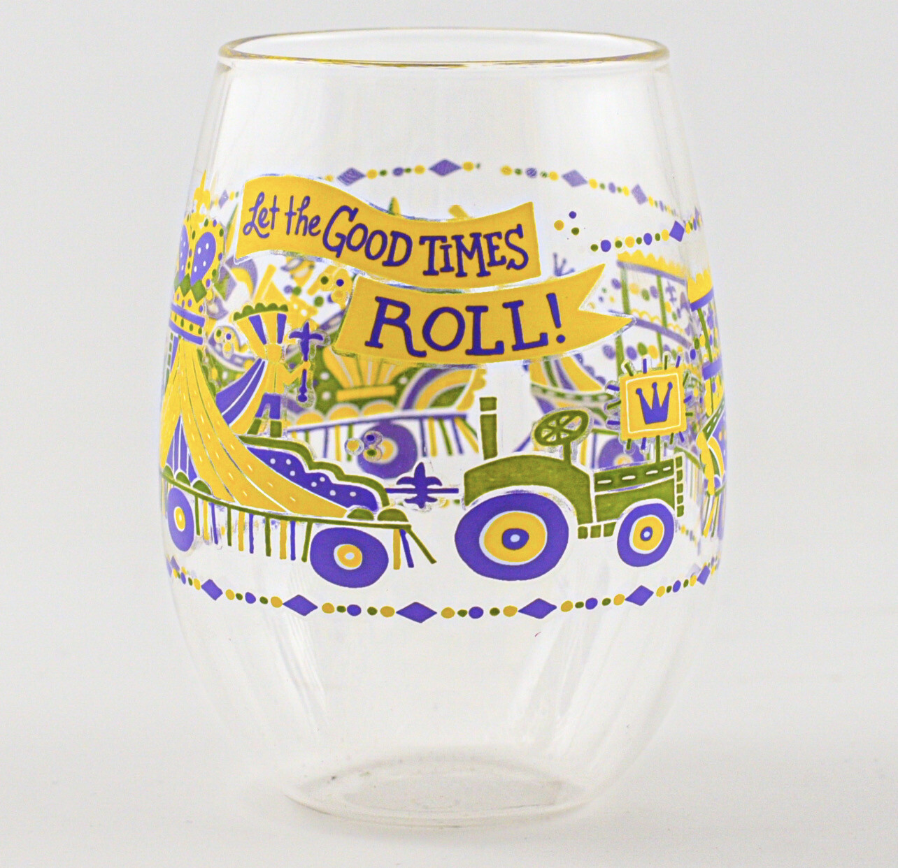 Parish Line Mardi Gras Wine Glass