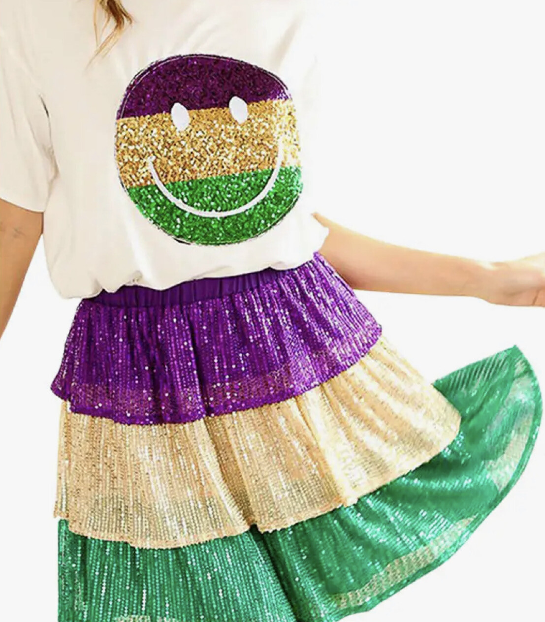 Vanilla Monkey Sequin Mini Skirt