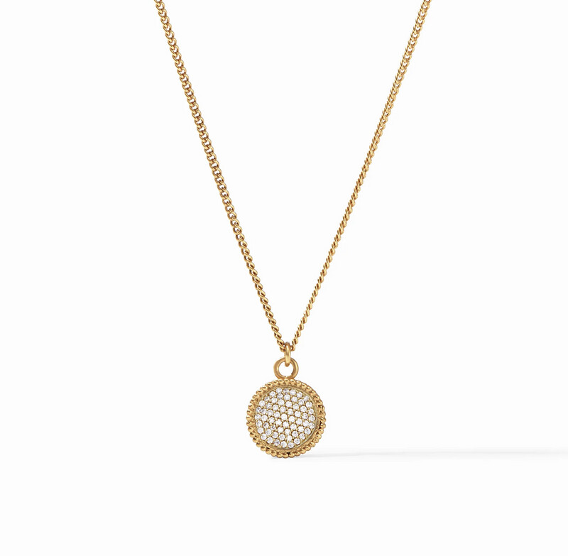 Julie Vos Fleur-de-Lis  Solitaire Necklace Cubic Zirconia- Os