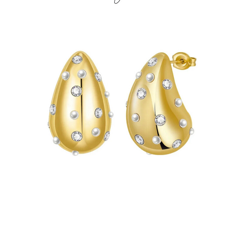 Hjane Pearl/pave Drop Studs