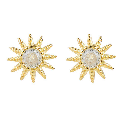 Elyssa Bass Designs Sun Earrings w/ Cz Center E902